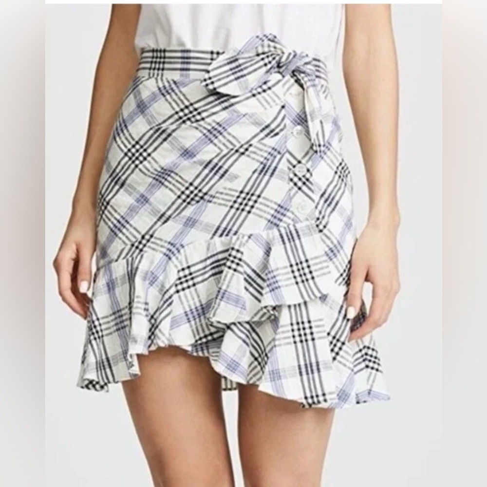 Plaid Ruffle Wrap Skirt